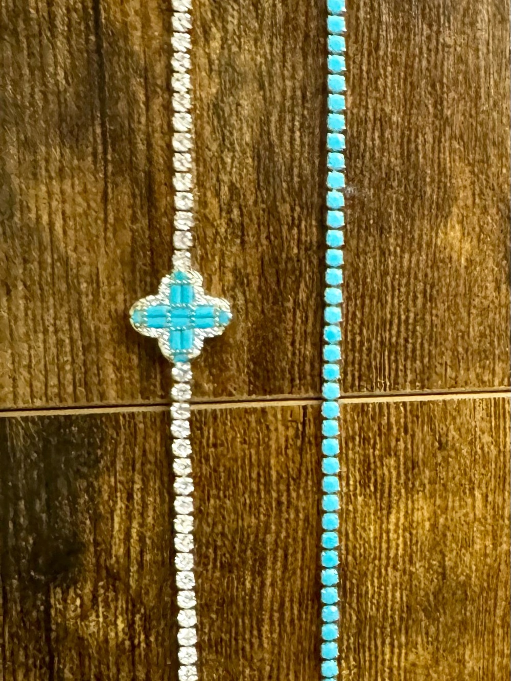 Turquoise Cross Tennis Bracelet - Women Jewelry